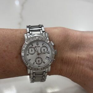 Bulova Women's Silver Chronograph Watch